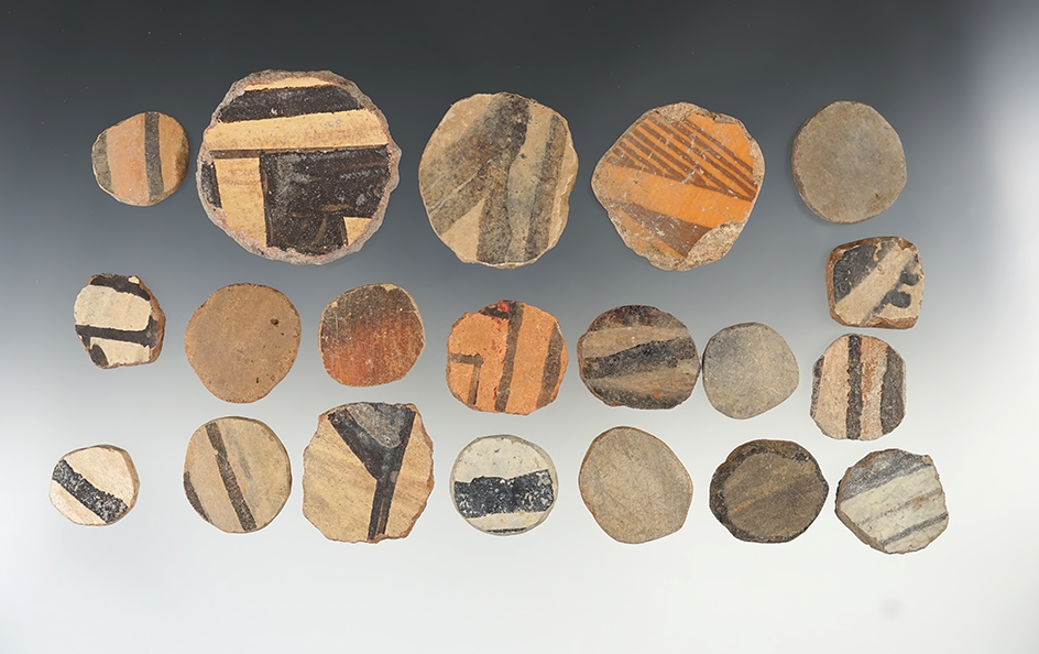 Group of 20 Pottery pieces - that were anciently salvaged found in New Mexico. Largest is 2".