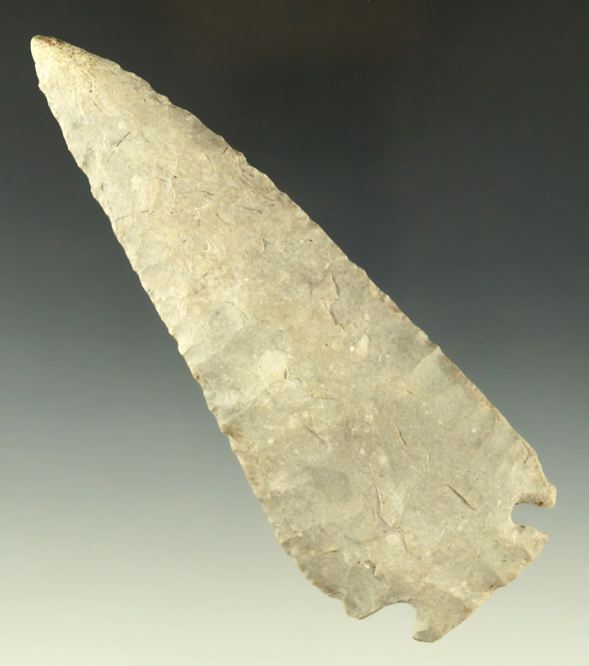 Large 5" Cornernotch Knife found in Texas. Ex. Dr. Jim Mills.