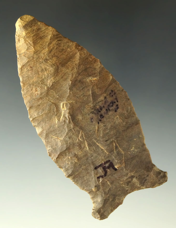 3 9/16" Dover Flint Greenbrier found in Hardin County Kentucky. Ex. Tom Davis.