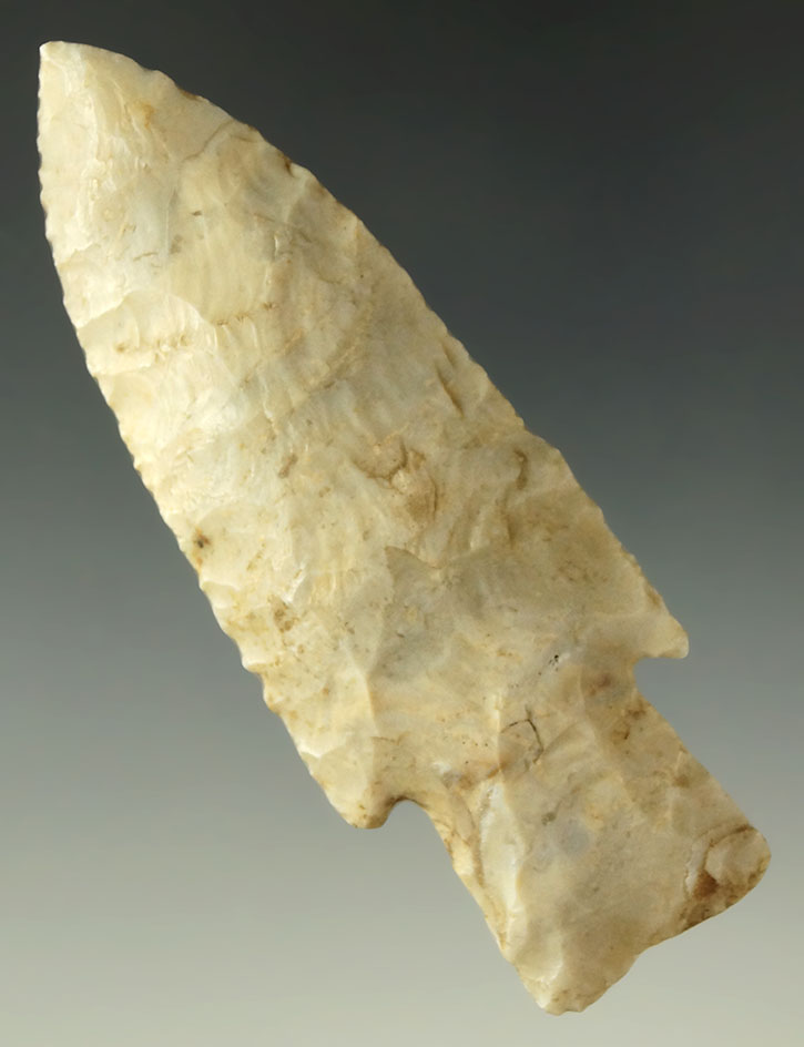 3 1/4" Burlington chert Hardin found in St. Charles County Missouri. Ex. Len Weidner collection.