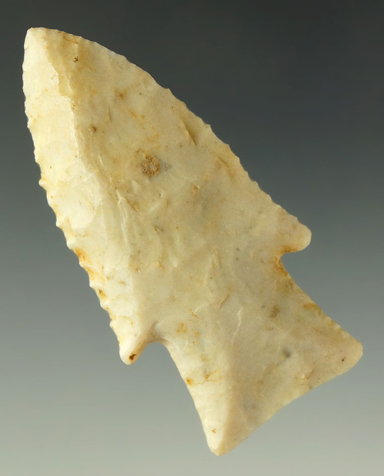 2 7/8" Burlington chert Hardin found in Cape Girardeau County Missouri. Ex.  Len Weidner.