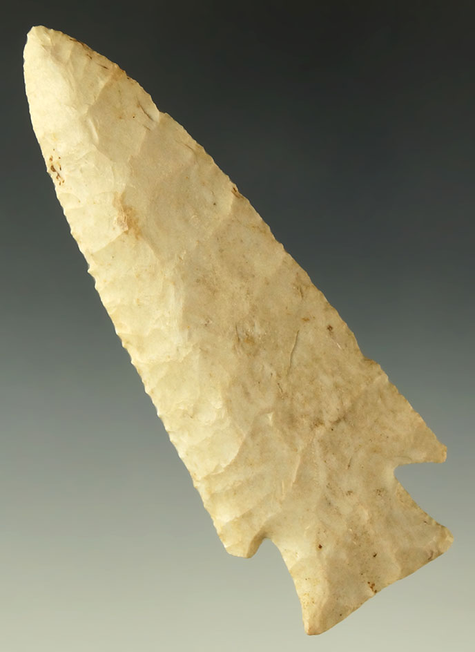 3 3/4" Burlington chert Hardin found in Adams County Illinois. Ex. Len Weidner collection.