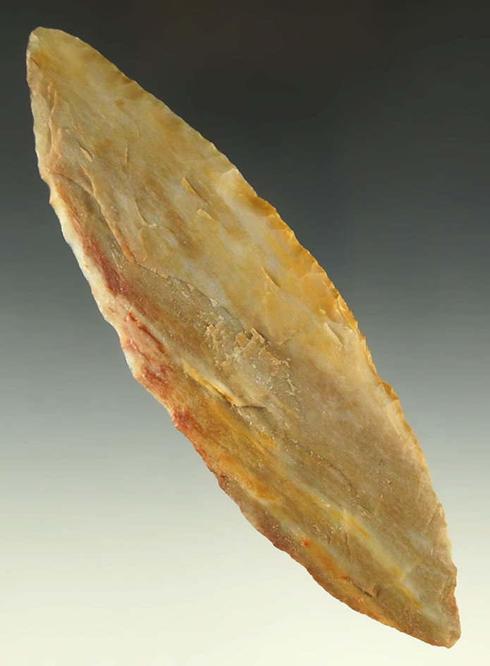 5 7/16" Harahey Four Bevel Knife - Agatized Wood - Texas. Ex.  Shewey.  Ex. Museum!