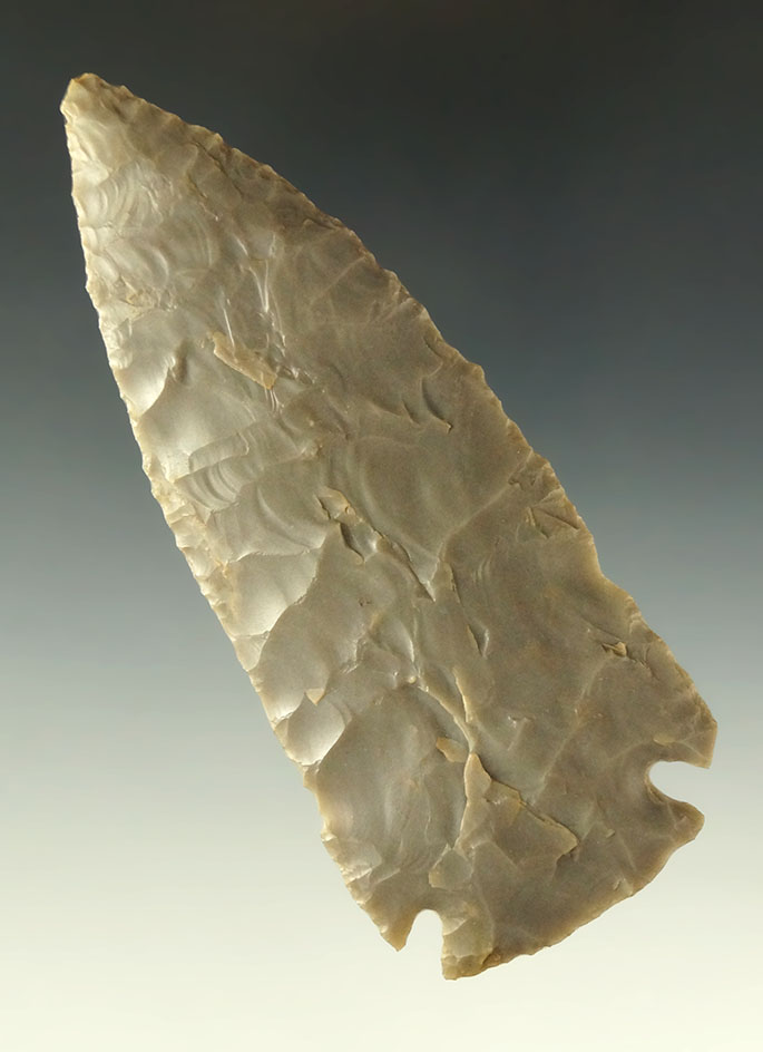 4" Pulaski Cornernotch found in Illinois. Jackson and Davis G-8 COA's.  Ex. Museum!