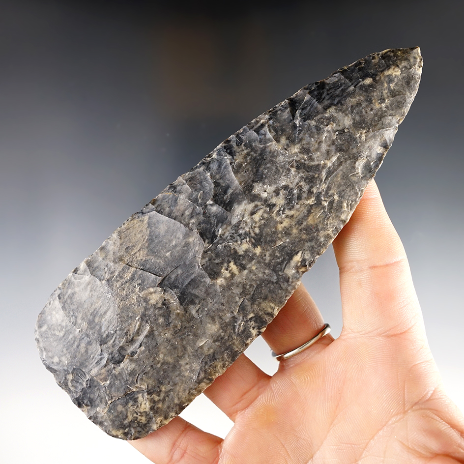 5 5/8" Cache Blade from Coshocton Flint. From the 1898 Holmes County Cache!