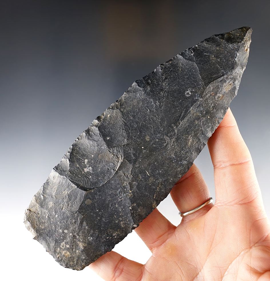 6 1/16" Cache Blade from Coshocton Flint. From the 1898 Holmes County Cache!