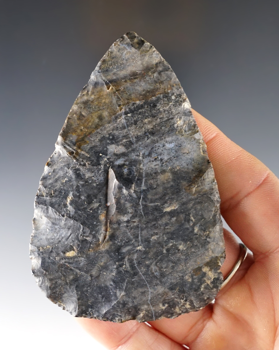 3 1/4" Cache Blade from Coshocton Flint. From the 1898 Holmes County Cache!