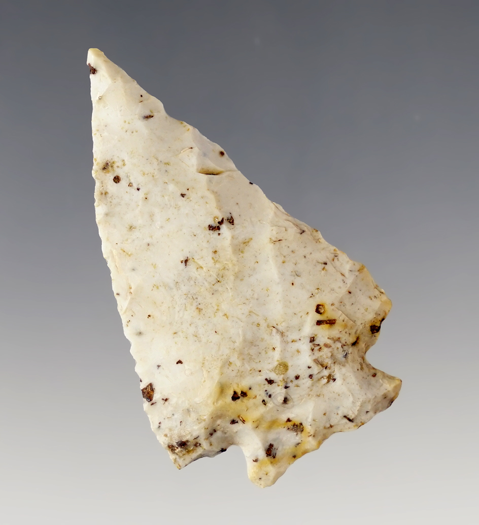 Heavily patinated 2 1/8" Unfractured Decatur found in Ohio. 