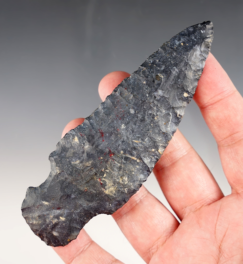 Rare style! 5" Coshocton Flint Lozenge Knife with very minor retouch to tip - Madison Co., Ohio. 