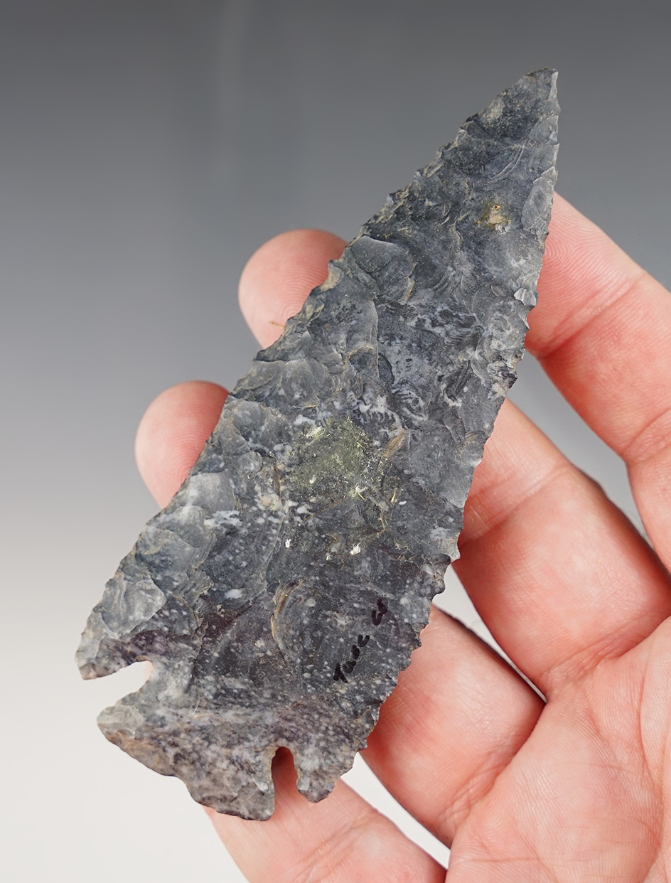 4 3/8" Classic style Notched Base Dovetail found in Tuscarawas Co., Ohio. 