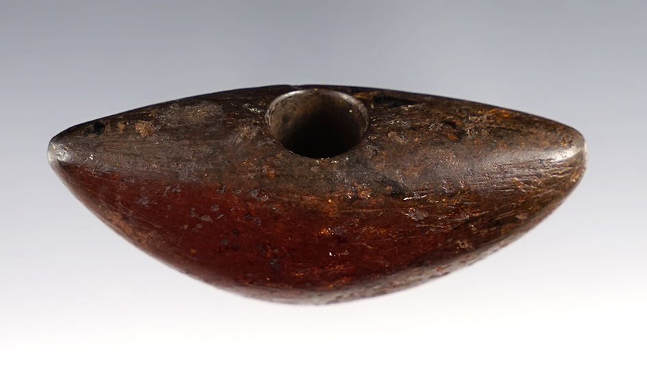 Very nice! 2 13/16" brown speckled Chlorite Bannerstone found in Ohio.