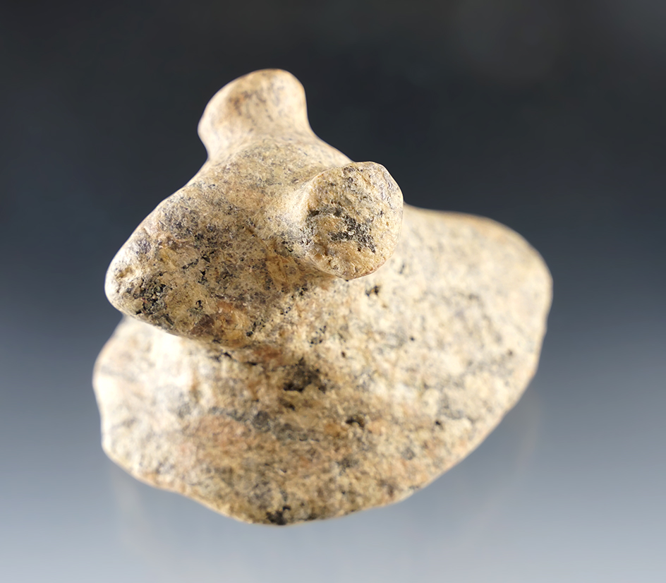 2 7/8" Undrilled Popeye Bust Birdstone found in Northwest Ohio, made from Hardstone. COA. 