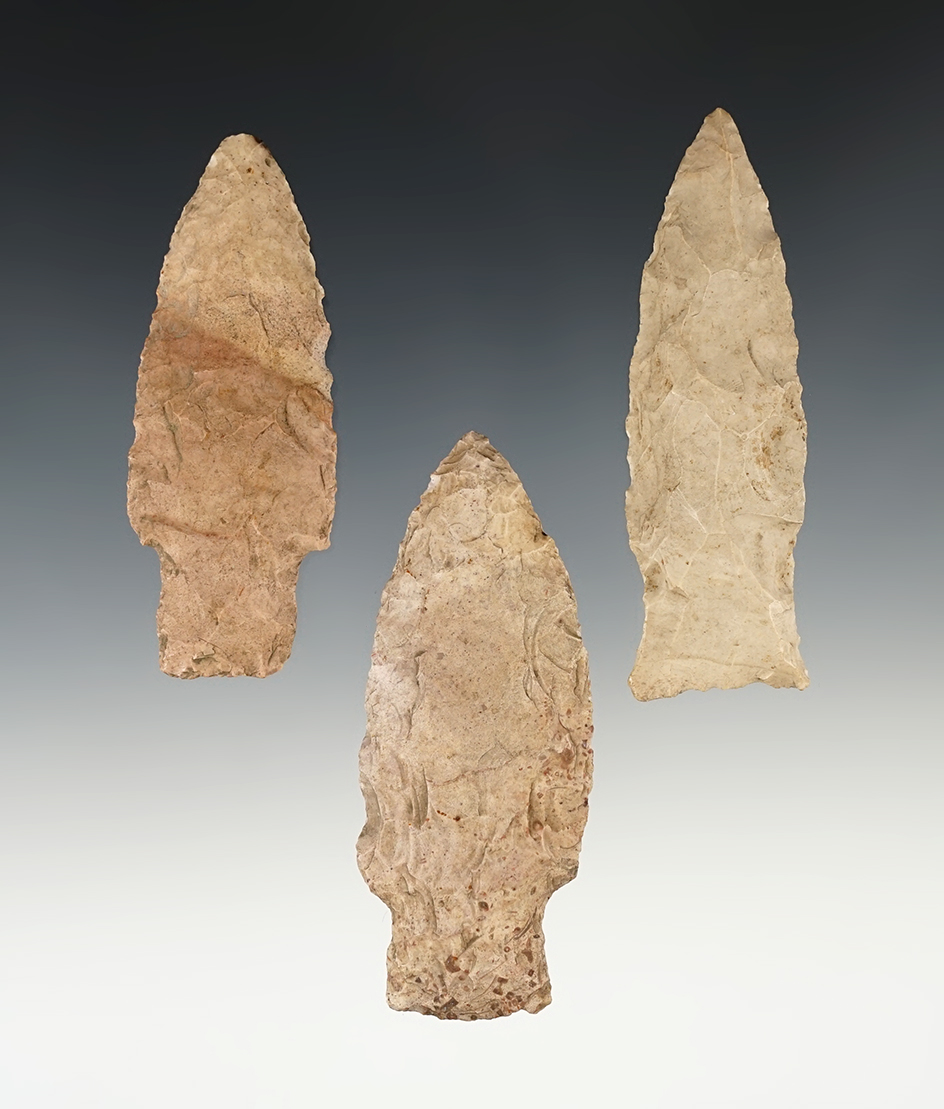 Set of 3 nice Illinois Points all in good condition. The largest is 3 1/2".