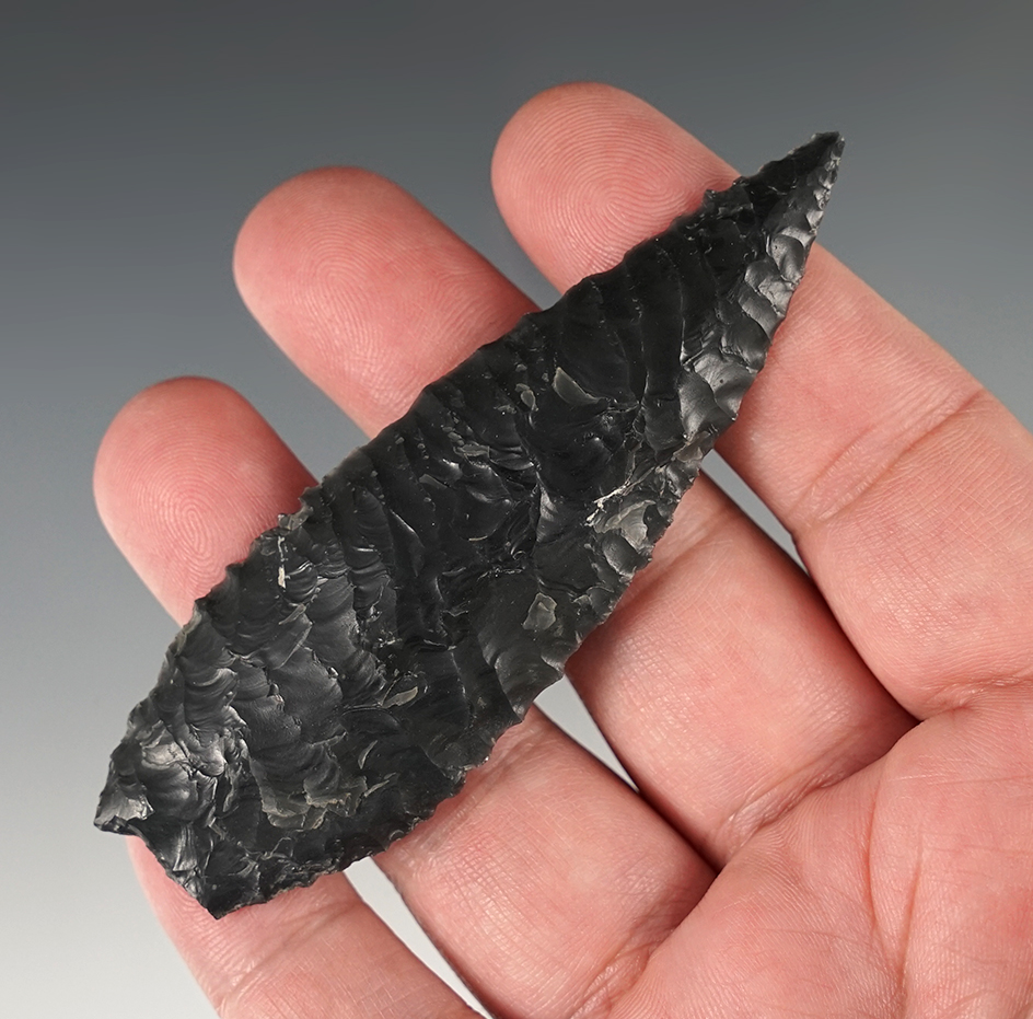 Excellent style on this 3 9/16" Humboldt Concave Base with serrated blade edges- Oregon.