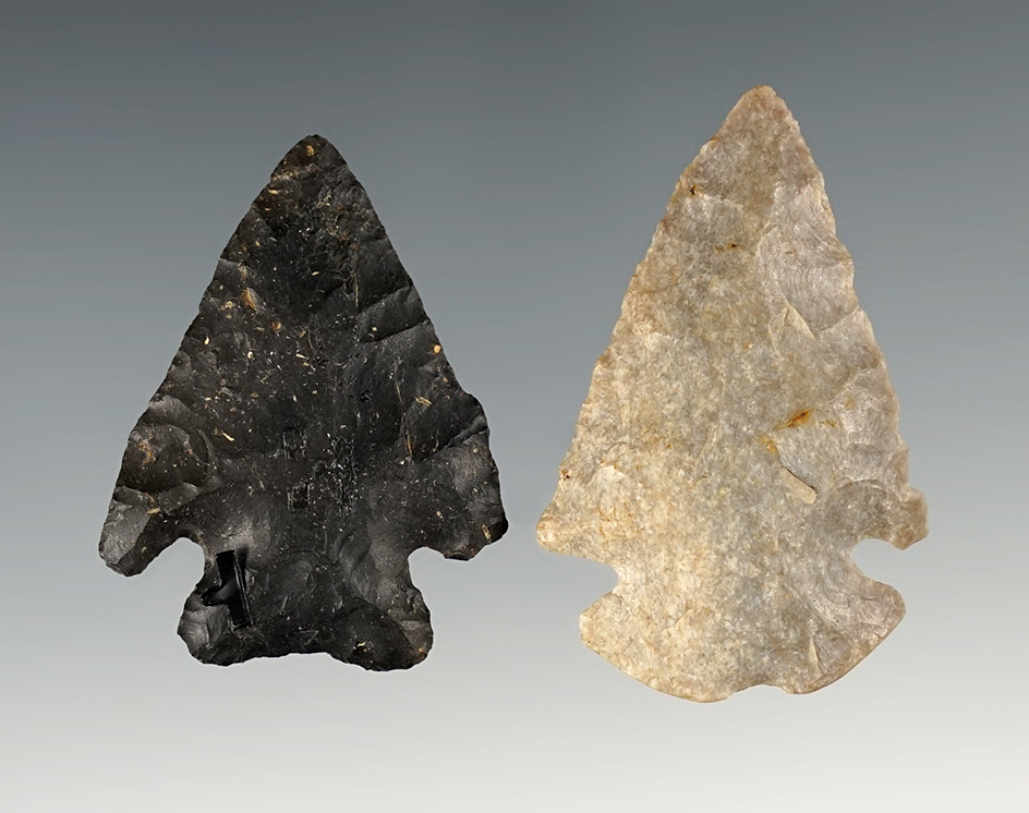 Nice pair of Ohio Arrowheads including a 1 15/16" Dovetail.