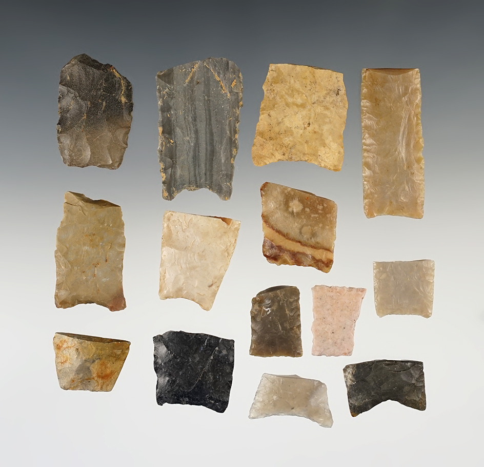 Set of 14 Paleo Bases, largest is 1 3/4".