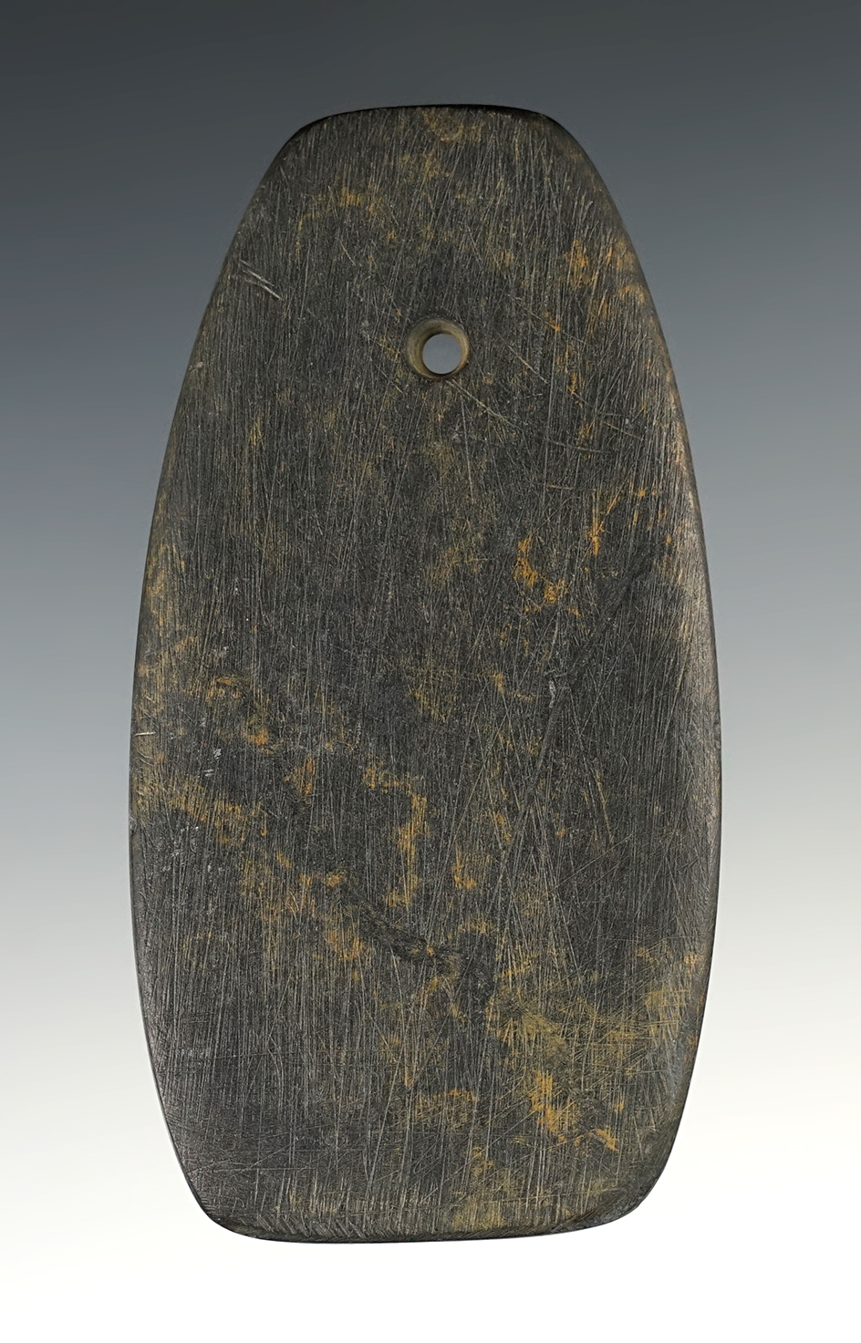 3 11/16" Slate Pendant found in Stark Co., Ohio.