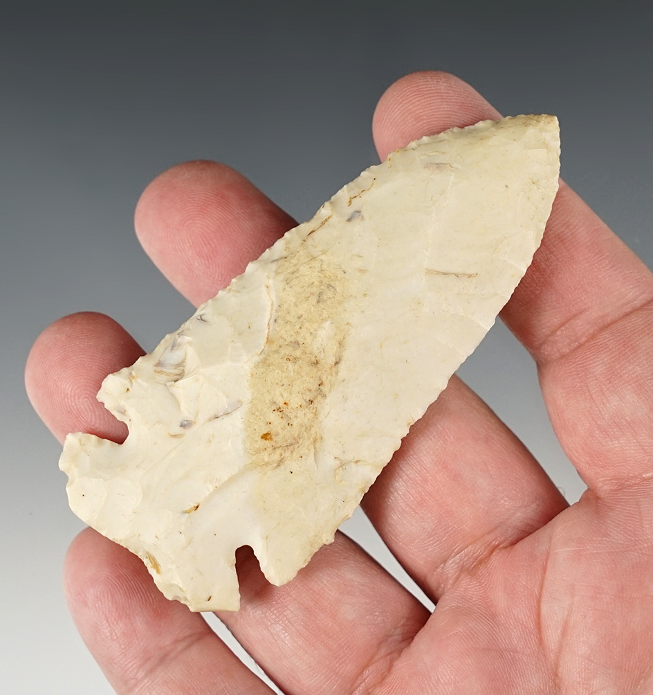 3 9/16" Well made Dovetail found in Illinois and made from Burlington Chert.