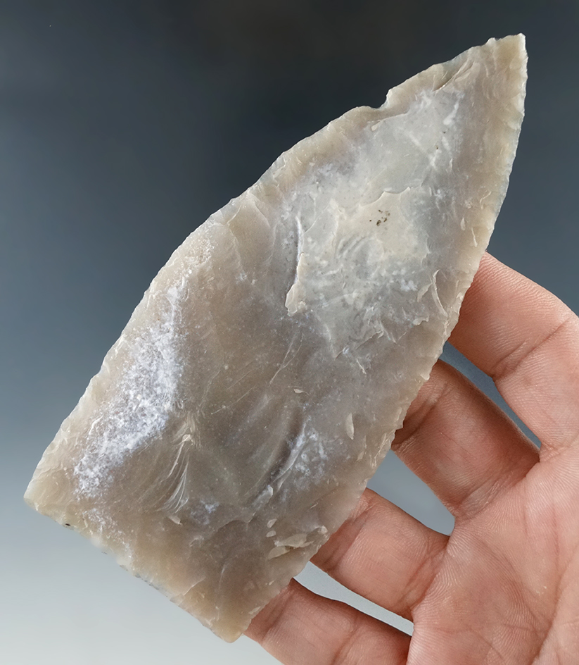 Thin and nice! 4 3/4" highly translucent Knife found in Central Texas. Ex. James Garrett.