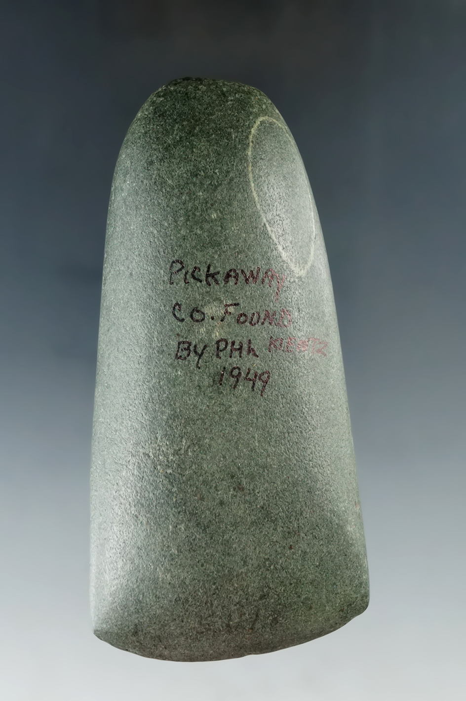 Fine 4 3/8" Highly polished Celt made from beautiful material, found in Pickaway Co., Ohio.