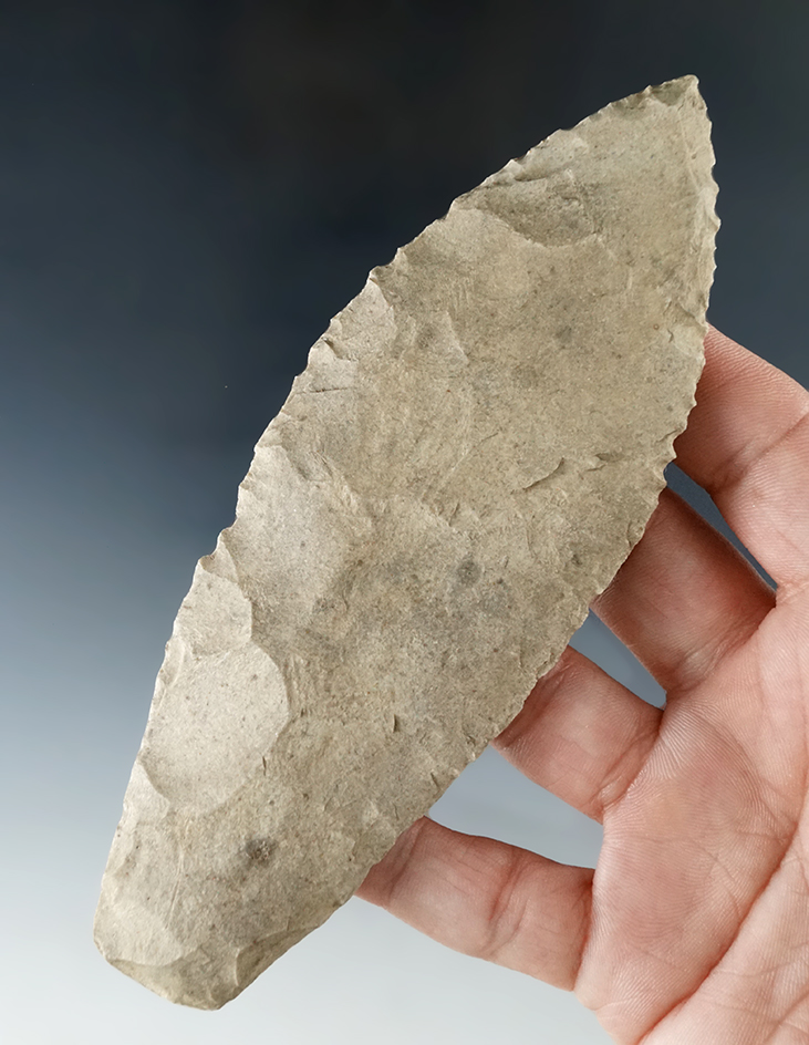 Large 5 1/2" Flint Blade found near a Creek in Madison Co., Illinois.