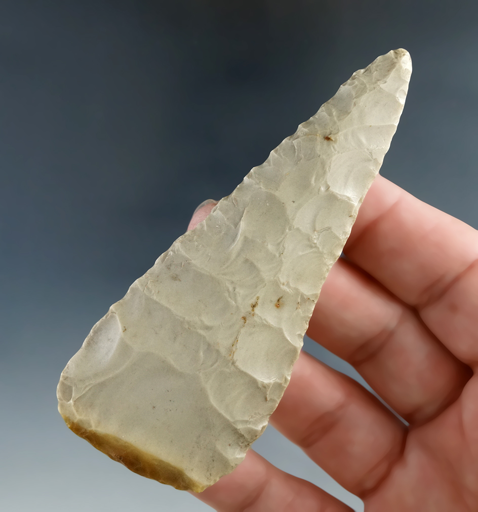 Beautifully flaked and well patinated 3 9/16" Cobbs Knife found in Kentucky Ex.Townsend.