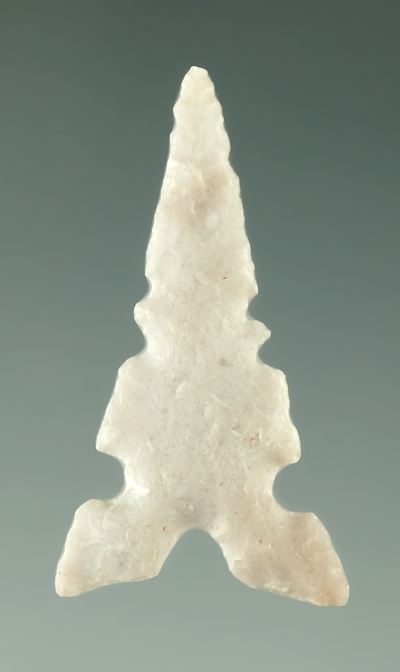 1 3/16" Toyah point found in Texas. Ex. Charlie Shewey collection. Ex. Museum.