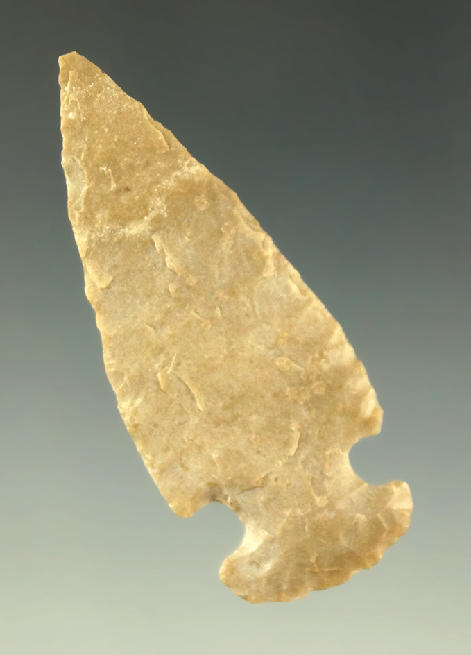 Nicely styled 2 1/16" sidenotch arrowhead found in Texas.