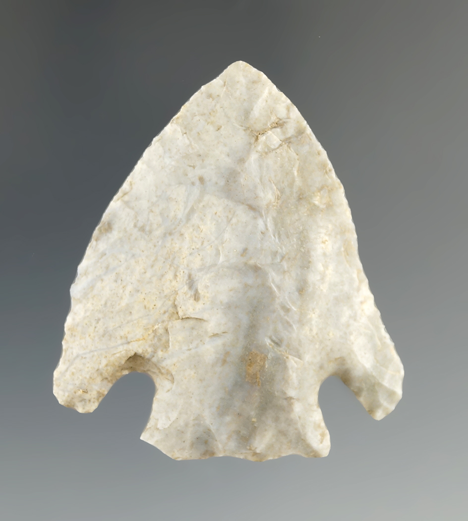 1 15/16" Basal Notch made from Indiana Green Flint found in Indiana.