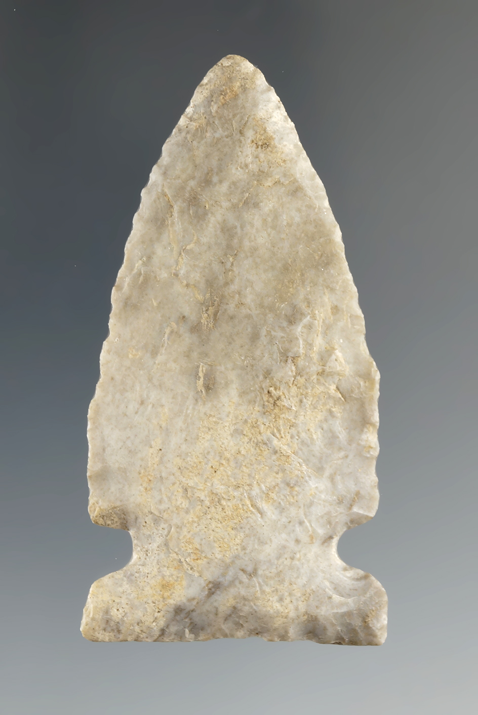 2 3/16" nicely flaked Sidenotch found in Indiana.