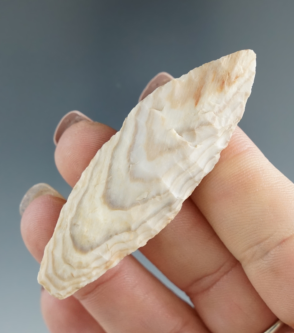 2 1/2" Agate Basin made from beautifully banded petrified wood - Entiat River, Washington.