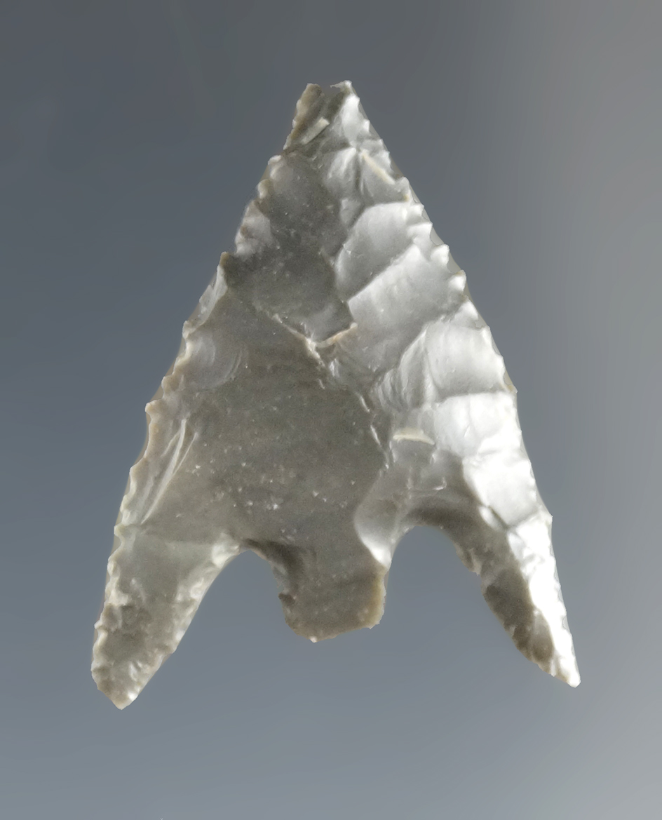 1 1/16" Gunther that is nicely styled from a flaked found in southern Oregon.