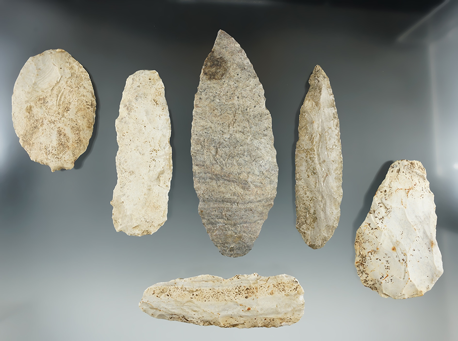 Set of 6 Blades found in Fayette Co., Indiana. Largest is 5".