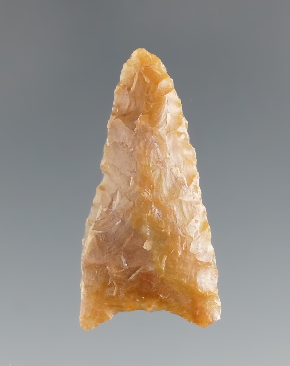 1 5/16" early dart point with nice basal thinning found near Priest Rapids, Columbia River, WA.