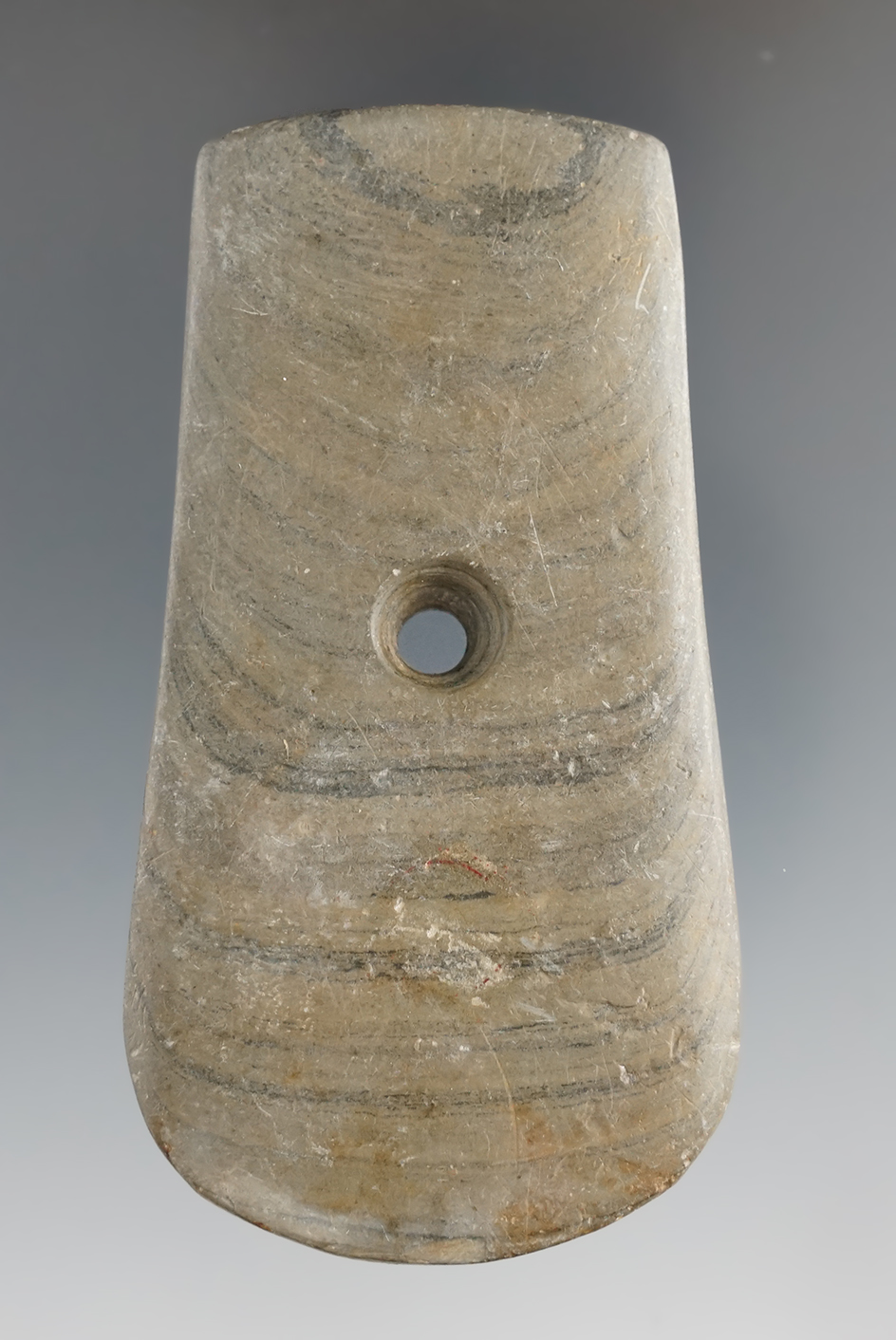 3 3/8" Adena Keyhole Pendant found by Brian Lloyd Sr. in Wyandot Co., Ohio east of Nevada.