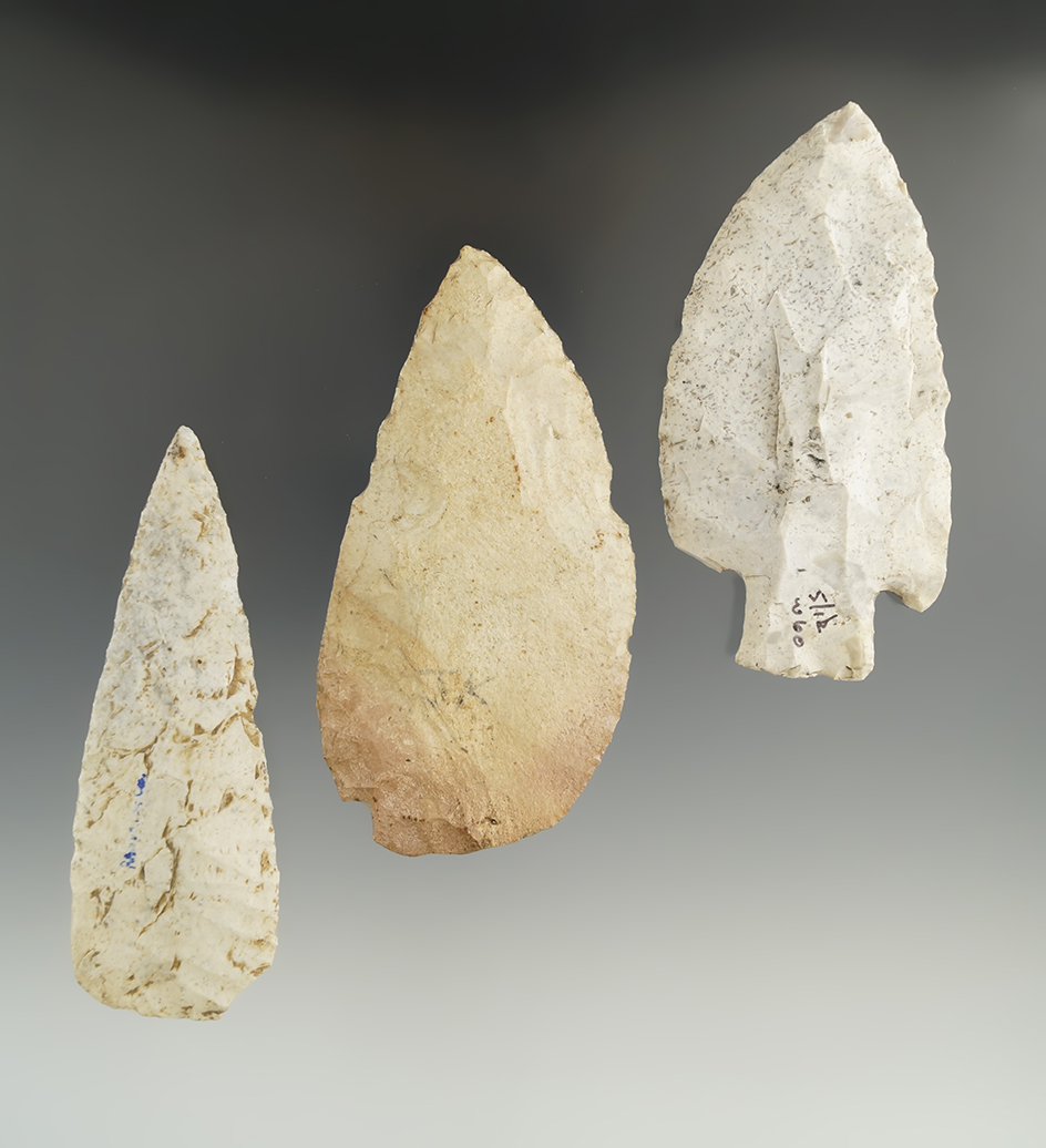 Set of three knives found in Missouri, largest is 3 15/16".