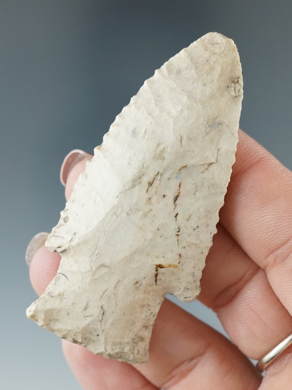 2 3/4" nicely styled beveled Hardin that is well patinated found in Missouri.