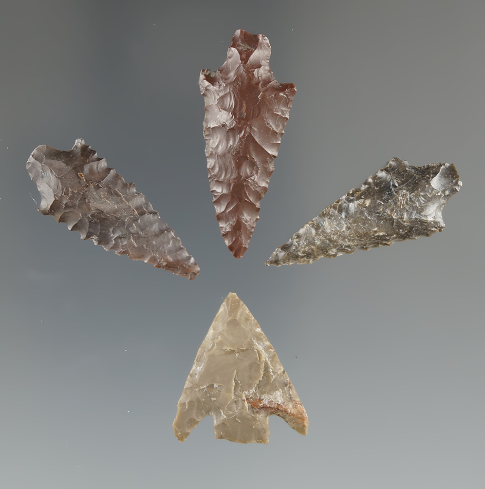 Columbia River arrowheads found in Kittitas Co., Washington, largest is 1 1/4".