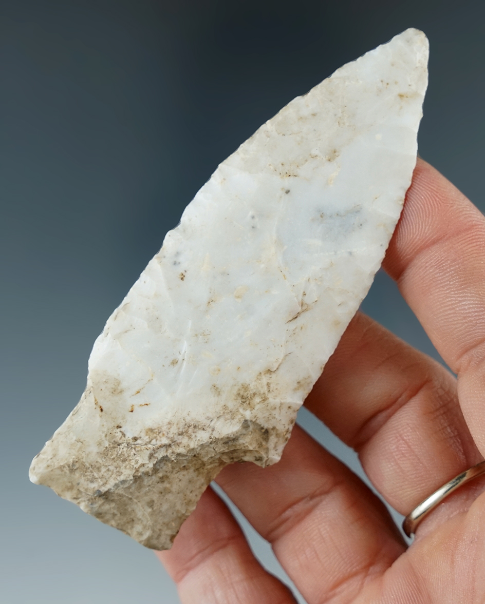 3 1/2" Burlington chert Hardin found in St. Louis Co., Missouri.