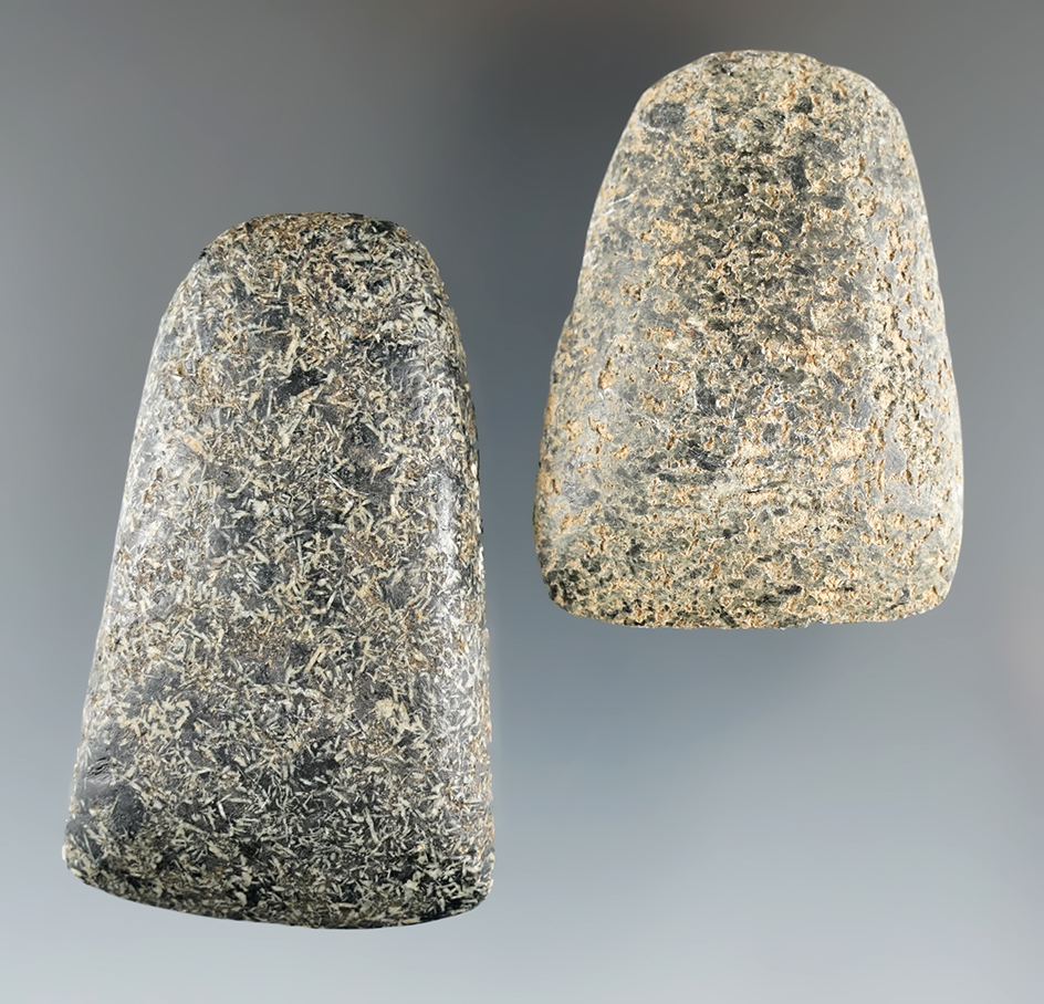 Pair of hardstone Adzes is found in Ohio, largest is 2 5/8".