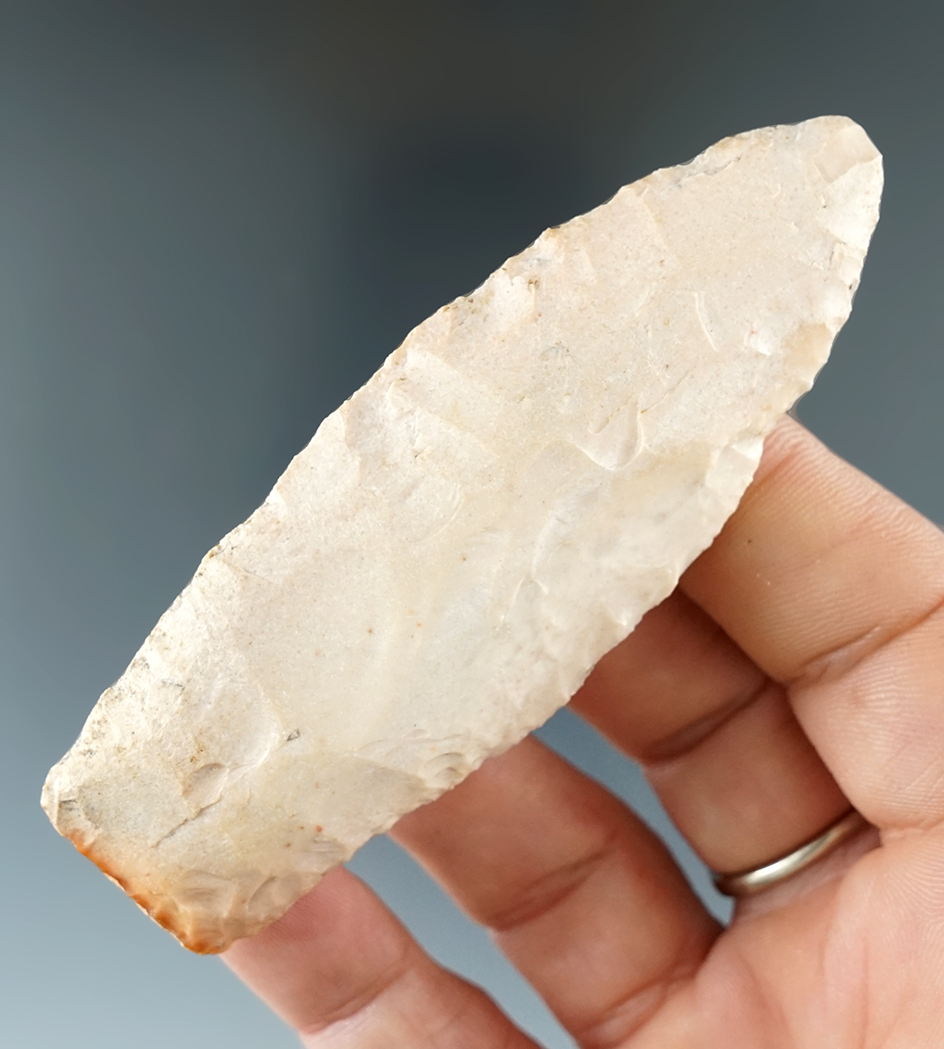 3 7/16" Agate Basin - high-quality Burlington chert found in St. Charles Co., Missouri.  COA.