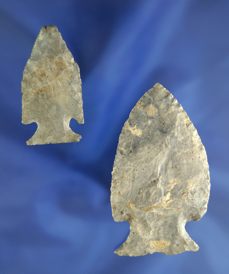 Pair of Ohio Intrusive Mound points, including one that is large at 2 5/8".