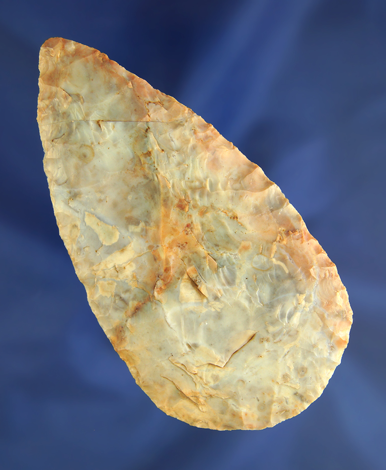 4 1/4" Adena Blade made from colorful Flint Ridge Flint found in Licking Co., Ohio. Bennett COA.