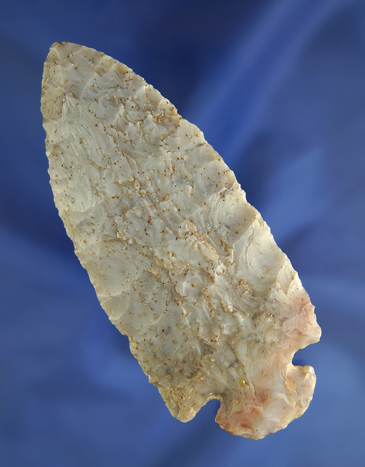 4 1/4" Dovetail made from attractive gray and purple Flint Ridge Flint found in Mercer Co.,  Ohio.