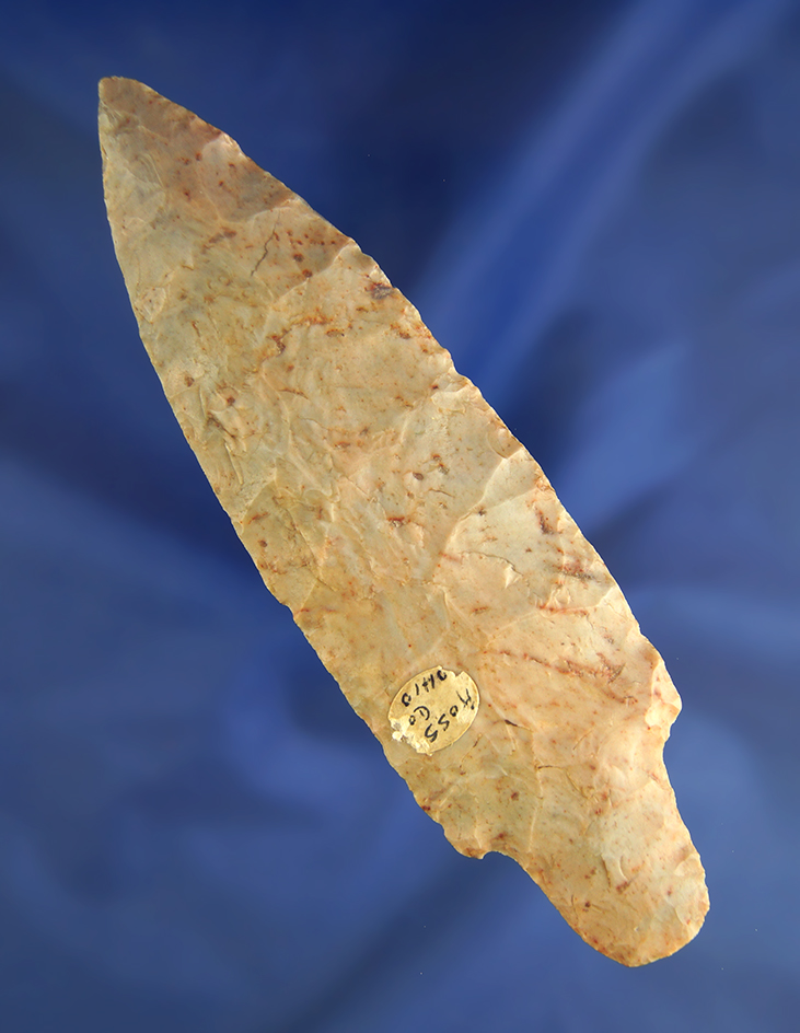 Large and nice 5 5/16" Adena Knife - attractive multicolored Flint Ridge Flint - Ross Co.,  Ohio.