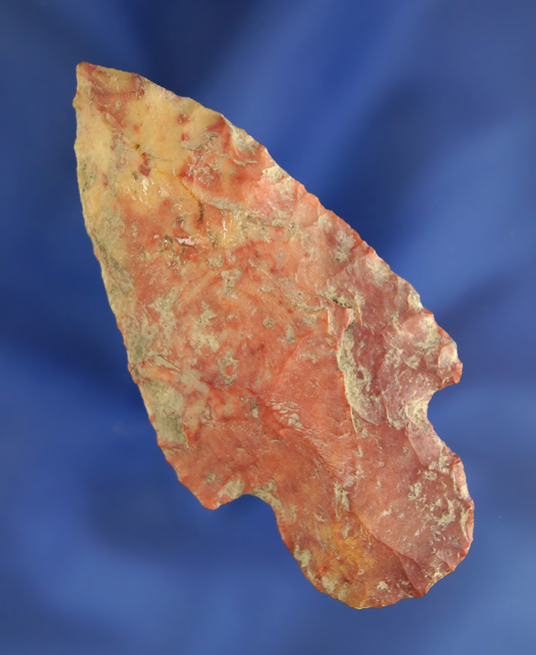 2 15/16" heavily patinated Flint Ridge Flint Adena found in Ohio.