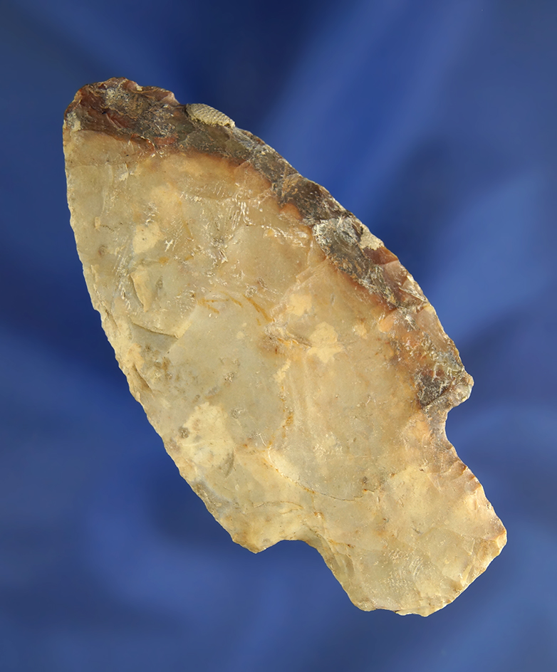 3 5/16" heavily patinated Flint Ridge Flint Late Adena found in Ohio.