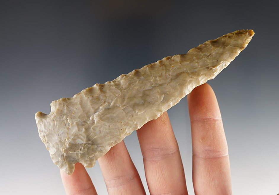 4  7/8" classic style Meadowood Knife made from Flint Ridge Flint. Muskingum County Ohio.