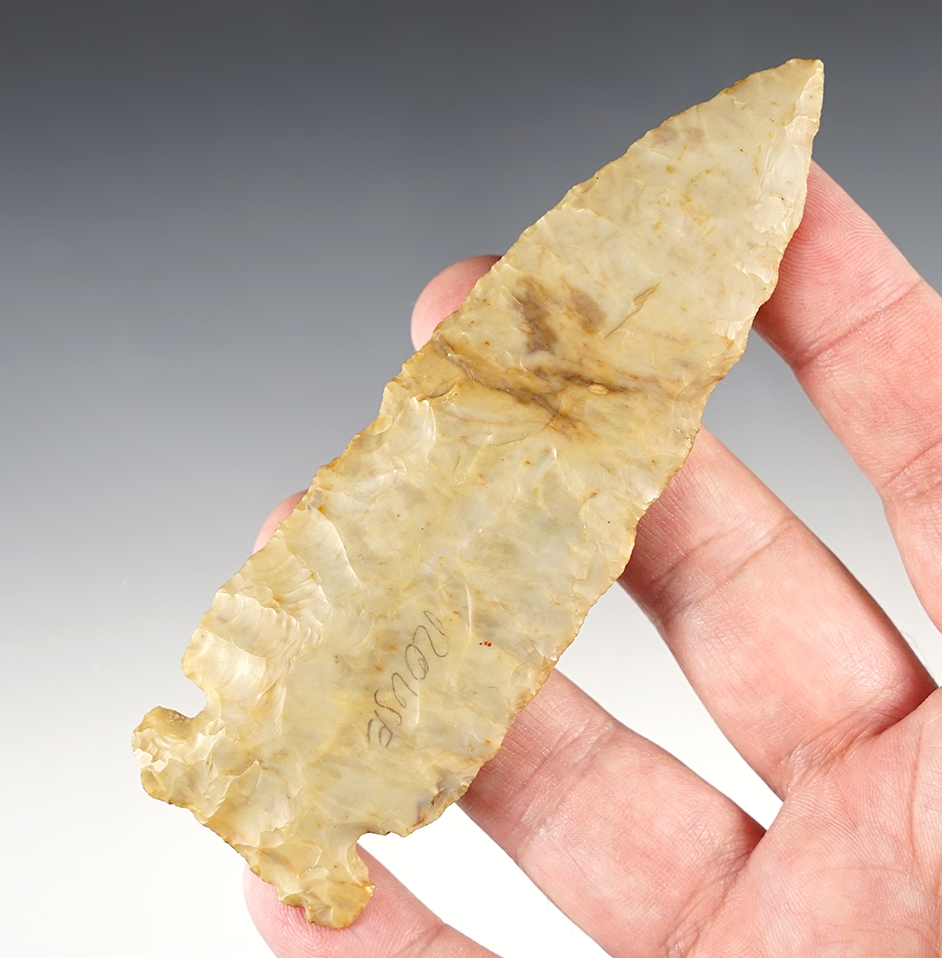 Colorful and well made 4 9/16" Sidenotch made from high-grade Flint Ridge Flint. Ohio. 