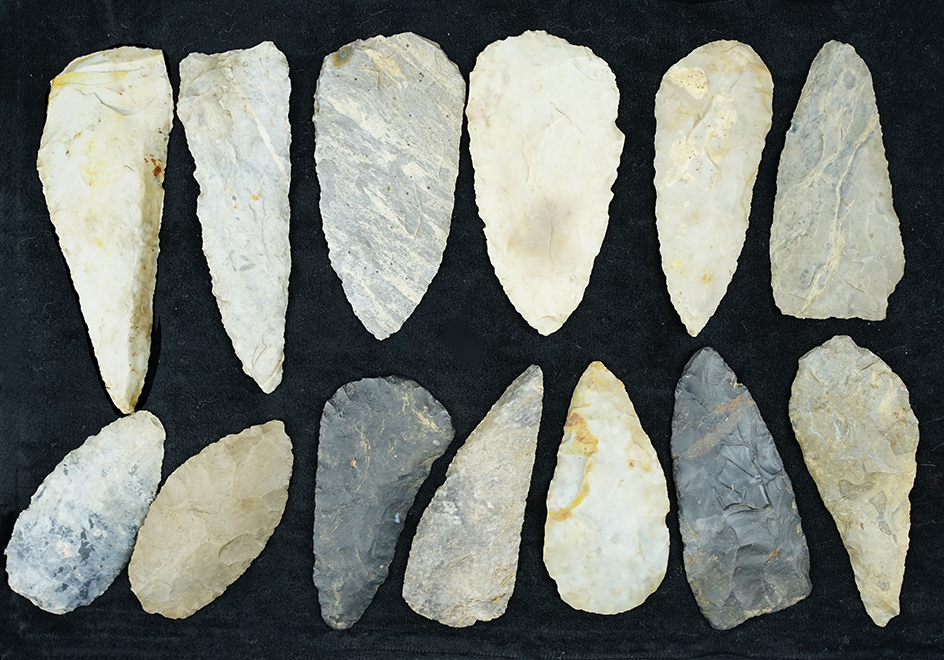 Set of 13 Knives found in Thorn Twp., Perry Co., Ohio on the Witmer farm.